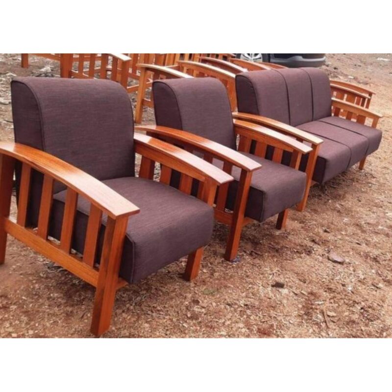 5 Seater Fabric & Wood Sofa Set  Code: LPPF084