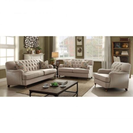 6 Seater Fabric Brown Sofa Set  Code: LPPF03