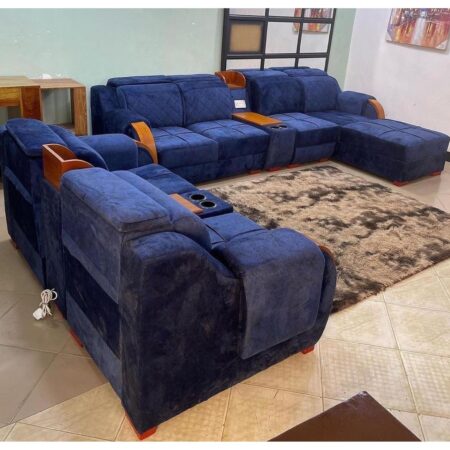 6 Seater Fabric L-Shaped Sofa Set