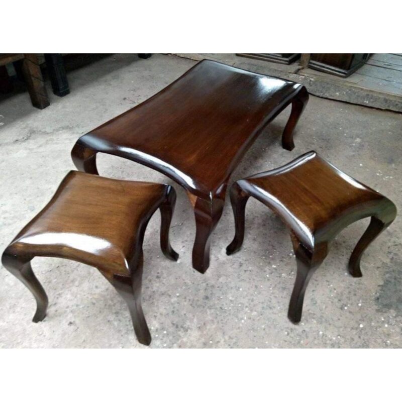Wooden Coffee Table + 2 Stools  Code: LPPF025