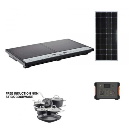Double Induction Burner Solar 10Hrs Cooker + Free Cookware
