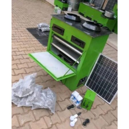 Eco Stove Combi Volcanic Solar Cooker with Double Burners, Grill Oven, and Bulbs