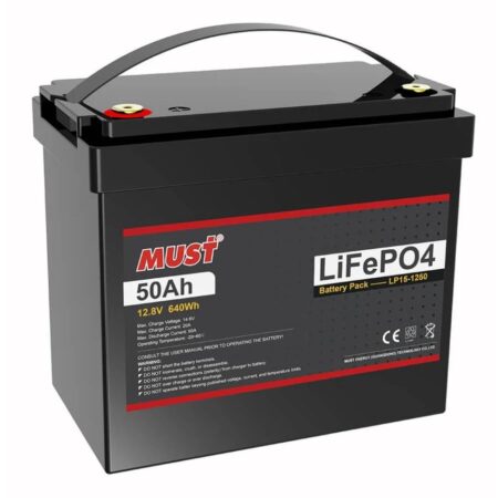 MUST LP15-1250 LiFePO4 Batteries (12.8V/50Ah)