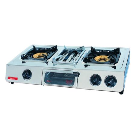 Ramtons 2 Gas Burner + Grill Table Top Cooker