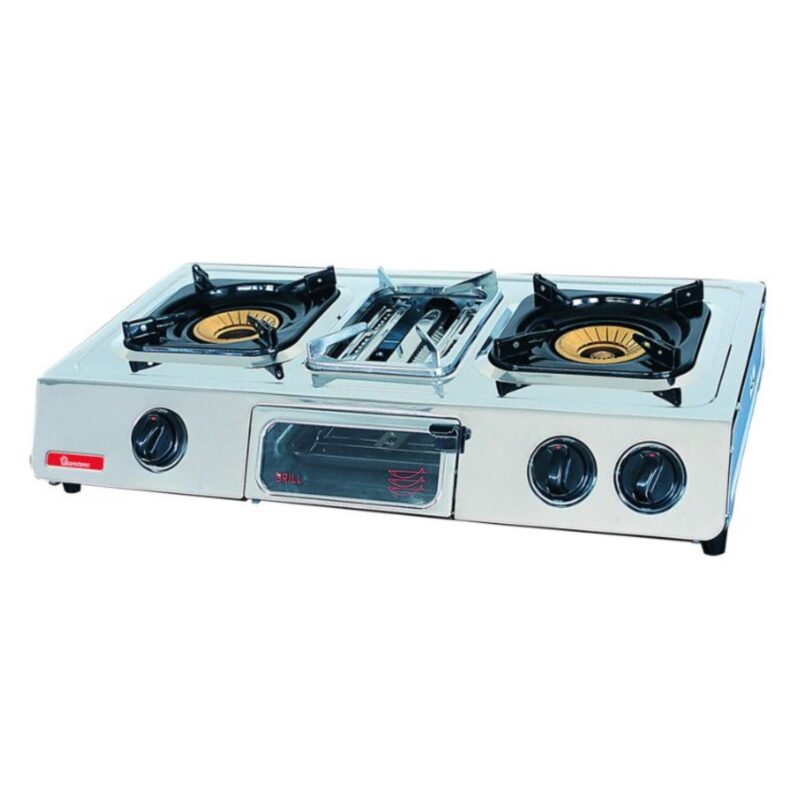 Ramtons 2 Gas Burner + Grill Table Top Cooker